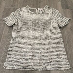 9-H15-Stcl Women’s Black, White, and Gold Short Sleeve Top Size M